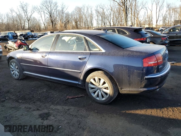 2010 Audi A8 with VIN WAURVAFA2AN008181, listed as a Copart auction lot 88643975 with 109,506 mi miles and Salvage title. Bid and sale history available at DreamBid. Image 2.