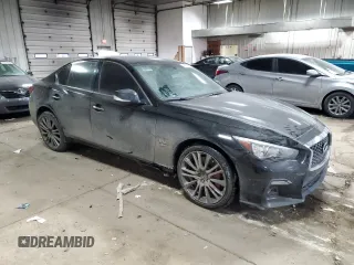 2020 Infiniti Q50 Red Sport 400 with VIN JN1FV7AR5LM660262, listed as a Copart auction lot 42776785 with 21,617 mi miles and Salvage Title. Bid and sale history available at carsss.com. Image 4.