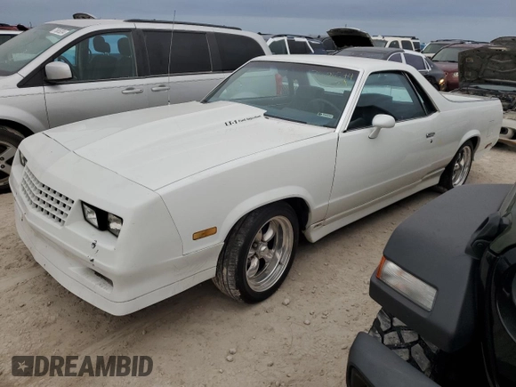 1984 Chevrolet El Camino z VIN 1GCCW80H7ER173291, wystawiony jako Copart lot #76606244 z przebiegiem Nie podano mil oraz Szkoda całkowita • Salvage title. Historia ofert i sprzedaży dostępna na DreamBid. Obrazek 1.
