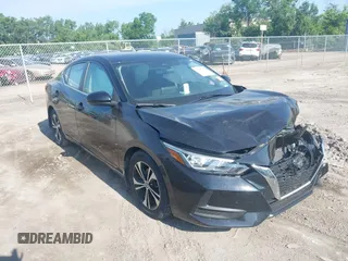 2020 Nissan Sentra SV with VIN 3N1AB8CVXLY296615, listed as a IAAI auction lot 42590466 with 53,730 mi miles and . Bid and sale history available at DreamBid. Image 1.