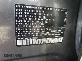 2024 Volkswagen Tiguan S z VIN 3VVRB7AX8RM069620, wystawiony jako Copart lot #56954215 z przebiegiem 22 079 mil mil oraz Szkoda całkowita • Salvage title. Historia ofert i sprzedaży dostępna na DreamBid. Obrazek 13.