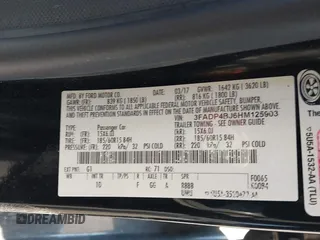 2017 Ford Fiesta SE z VIN 3FADP4BJ6HM125903, wystawiony jako IAAI lot #41376018 z przebiegiem 114 628 mil mil oraz . Historia ofert i sprzedaży dostępna na DreamBid. Obrazek 9.