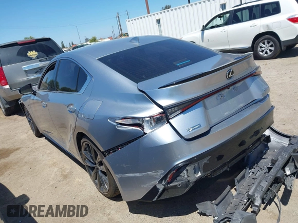 2021 Lexus IS 350 F Sport with VIN JTHGZ1B20M5041647, listed as a IAAI auction lot 42471451 with 39,752 mi miles and . Bid and sale history available at DreamBid. Image 3.
