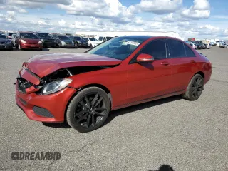 2017 Mercedes-Benz C 300 with VIN 55SWF4KB2HU215695, listed as a Copart auction lot 51107705 with 75,377 mi miles and Salvage Title. Bid and sale history available at carsss.com. Image 1.