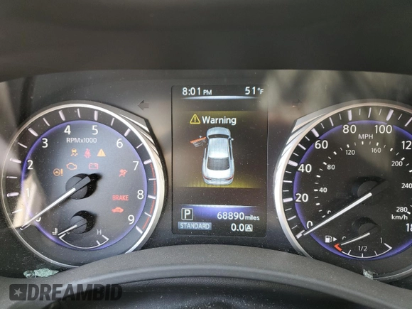 2017 Infiniti Q50 Red Sport 400 with VIN JN1FV7AR9HM870161, listed as a Copart auction lot 48852795 with 68,890 mi miles and Salvage title. Bid and sale history available at DreamBid. Image 9.