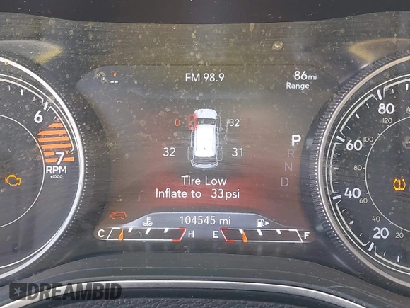 2019 Jeep Cherokee Limited with VIN 1C4PJLDBXKD487843, listed as a IAAI auction lot 41979449 with 104,545 mi miles. Bid and sale history available at carsss.com. Image 16.