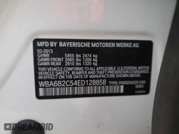 2014 BMW 6 Series 650i z VIN WBA6B2C54ED128858, wystawiony jako Copart lot #79132084 z przebiegiem 29 244 mil mil oraz Szkoda całkowita • Salvage title. Historia ofert i sprzedaży dostępna na DreamBid. Obrazek 13.