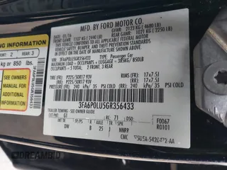2016 Ford Fusion SE Hybrid with VIN 3FA6P0LU5GR356433, listed as a IAAI auction lot 41799204 with 157,670 mi miles. Bid and sale history available at carsss.com. Image 9.