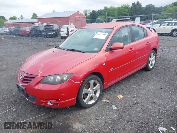 2005 Mazda 3 s with VIN JM1BK323351231181, listed as a IAAI auction lot 42181045 with 187,197 mi miles. Bid and sale history available at carsss.com. Image 2.