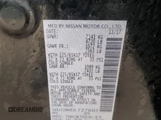 2018 Nissan Rogue SV with VIN 5N1AT2MV0JC727602, listed as a Copart auction lot 53875555 with 117,125 mi miles and Non Repairable. Bid and sale history available at carsss.com. Image 13.