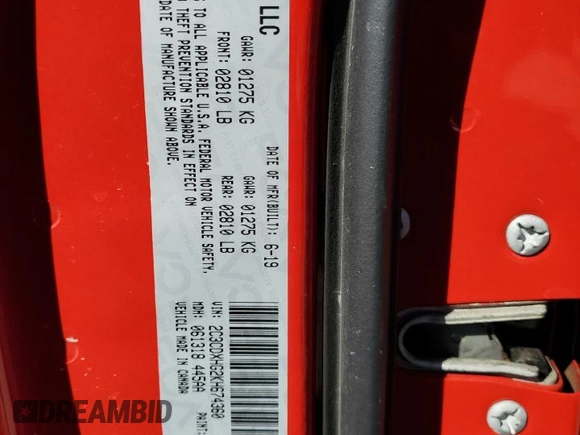 2019 Dodge Charger GT with VIN 2C3CDXHG2KH674360, listed as a Copart auction lot 47348055 with Not Provided miles and Salvage Title. Bid and sale history available at DreamBid. Image 12.