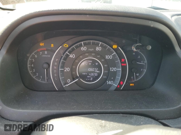 2015 Honda CR-V EX-L with VIN 2HKRM4H7XFH697788, listed as a Copart auction lot 46045635 with 106,072 mi miles and Salvage Title. Bid and sale history available at DreamBid. Image 9.