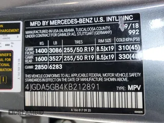 2019 Mercedes-Benz GLE 400 with VIN 4JGDA5GB4KB212891, listed as a Copart auction lot 51730735 with 77,710 mi miles and Salvage title. Bid and sale history available at DreamBid. Image 13.