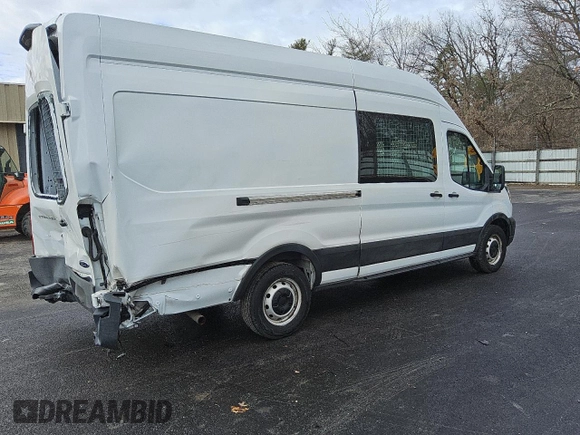 2021 Ford Transit Cargo with VIN 1FTBW3X85MKA60788, listed as a Copart auction lot 48044345 with 66,533 mi miles and Salvage Title. Bid and sale history available at carsss.com. Image 3.