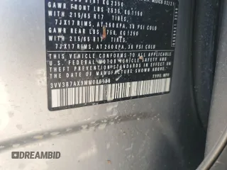 2021 Volkswagen Tiguan SE z VIN 3VV3B7AX9MM086196, wystawiony jako Copart lot #56989655 z przebiegiem 67 004 mil mil oraz Szkoda całkowita • Salvage title. Historia ofert i sprzedaży dostępna na DreamBid. Obrazek 13.