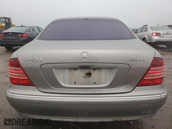 2005 Mercedes-Benz S-Class 4.3L with VIN WDBNG83JX5A455457, listed as a Copart auction lot 86955214 with 0 mi miles and Salvage Title. Bid and sale history available at carsss.com. Image 6.