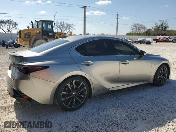2023 Lexus IS with VIN JTHGZ1B22P5067851, listed as a Copart auction lot 53022815 with 42,662 mi miles and Salvage Title. Bid and sale history available at carsss.com. Image 3.