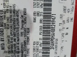 2011 Ford Fusion SE with VIN 3FAHP0HA4BR249471, listed as a Copart auction lot 48855085 with 134,841 mi miles and Salvage Title. Bid and sale history available at carsss.com. Image 13.