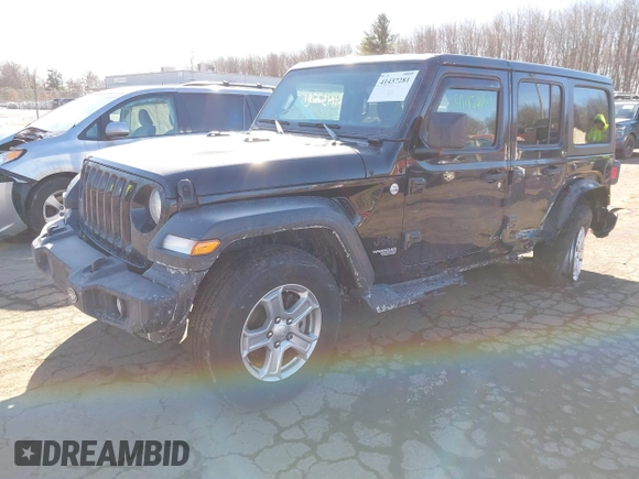 2021 Jeep Wrangler Unlimited Sport Altitude with VIN 1C4HJXDG8MW814044, listed as a IAAI auction lot 41437281 with 54,293 mi miles and . Bid and sale history available at DreamBid. Image 19.