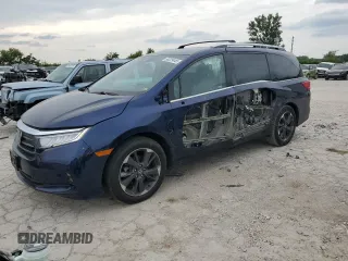 2023 Honda Odyssey Elite with VIN 5FNRL6H90PB009507, listed as a Copart auction lot 60229445 with 40,802 mi miles and Salvage title. Bid and sale history available at DreamBid. Image 1.