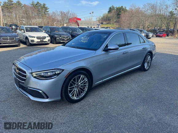 2022 Mercedes-Benz S S 580 with VIN W1K6G7GB5NA078108, listed as a Copart auction lot 55155915 with 63,591 mi miles and Clean Title. Bid and sale history available at carsss.com. Image 2.