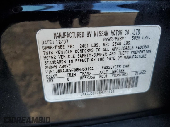 2008 Infiniti EX Journey with VIN JNKAJ09F08M353124, listed as a Copart auction lot 77616124 with Not Provided miles and Clean Title. Bid and sale history available at DreamBid. Image 13.