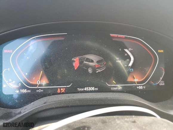 2022 BMW X3 sDrive30i with VIN 5UX43DP09N9M38426, listed as a Copart auction lot 46523435 with 45,306 mi miles and Salvage Title. Bid and sale history available at carsss.com. Image 9.