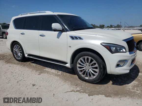 2015 Infiniti QX80 with VIN JN8AZ2NF5F9571690, listed as a Copart auction lot 54760715 with 130,450 mi miles and Clean Title. Bid and sale history available at carsss.com. Image 4.