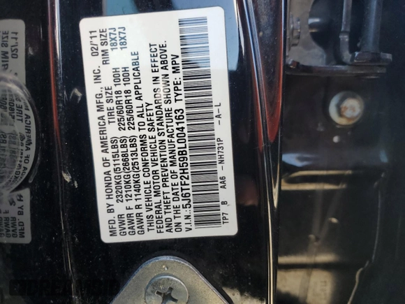 2011 Honda Accord Crosstour EX-L with VIN 5J6TF2H59BL004163, listed as a Copart auction lot 78447764 with 326,625 mi miles and Salvage Title. Bid and sale history available at carsss.com. Image 12.