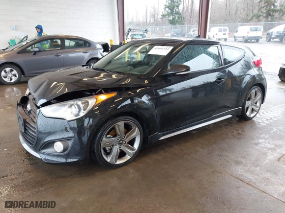 2013 Hyundai Veloster Turbo w/Black Int with VIN KMHTC6AEXDU123011, listed as a IAAI auction lot 41666212 with 88,883 mi miles. Bid and sale history available at carsss.com. Image 17.