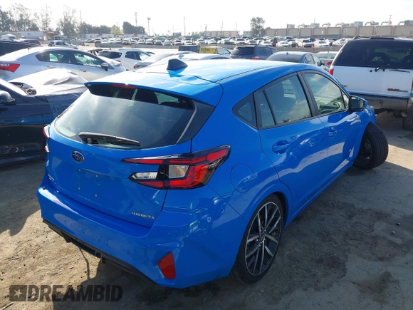 2024 Subaru Impreza Sport with VIN JF1GUAFC6R8267139, listed as a IAAI auction lot 41799051 with 10,506 mi miles. Bid and sale history available at carsss.com. Image 4.