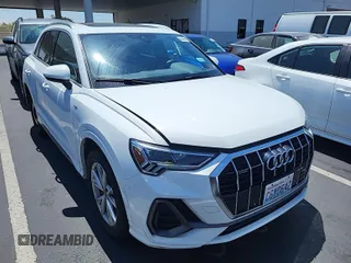 2023 Audi Q3 S line Premium with VIN WA1DECF37P1081194, listed as a IAAI auction lot 42796405 with 58,808 mi miles and . Bid and sale history available at DreamBid. Image 30.
