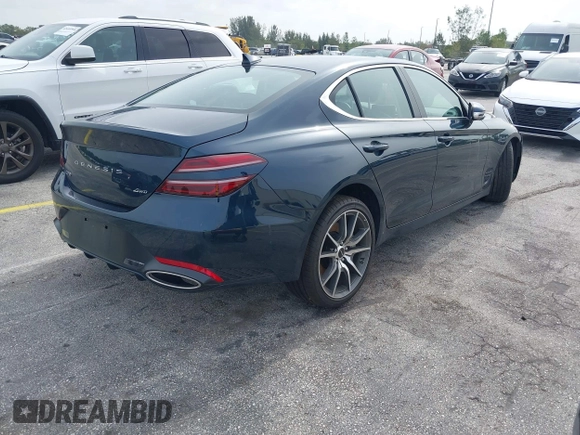 2025 Genesis G70 2.5T with VIN KMTG34SC0SU153835, listed as a IAAI auction lot 42586687 with 17,312 mi miles and . Bid and sale history available at DreamBid. Image 4.
