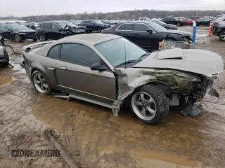 2002 Ford Mustang GT Deluxe with VIN 1FAFP42X02F203595, listed as a Copart auction lot 40194624 with 0 mi miles and Salvage Title. Bid and sale history available at carsss.com. Image 4.