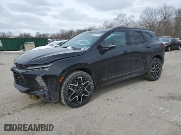 2023 Chevrolet Blazer RS with VIN 3GNKBKRSXPS208402, listed as a Copart auction lot 45949245 with 15,301 mi miles and Salvage title. Bid and sale history available at DreamBid. Image 1.