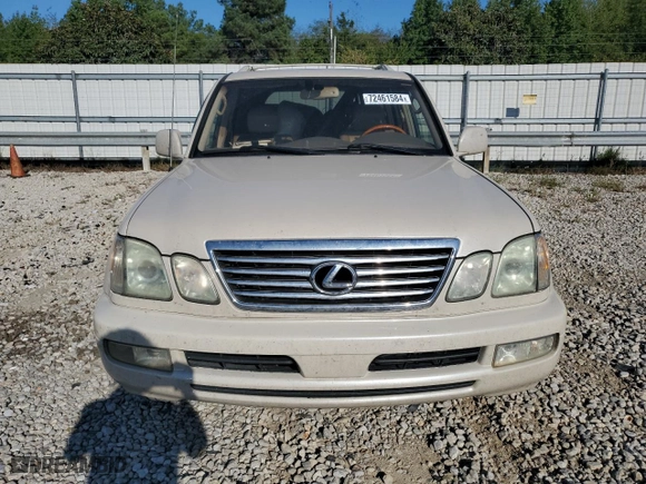 2006 Lexus LX 470 with VIN JTJHT00W564004073, listed as a Copart auction lot 72461584 with 276,977 mi miles and Salvage Title. Bid and sale history available at carsss.com. Image 5.
