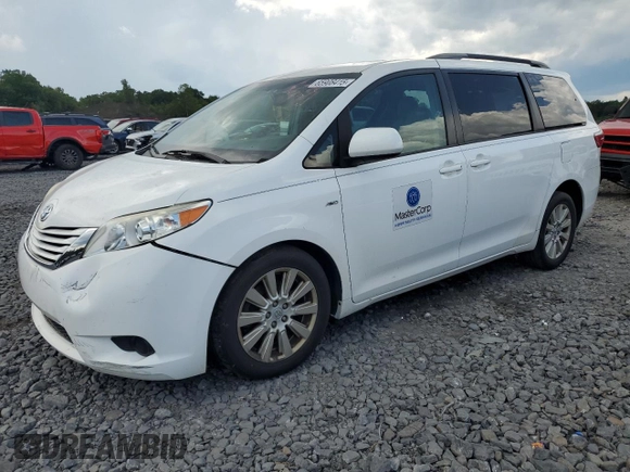 2017 Toyota Sienna LE with VIN 5TDJZ3DC3HS171060, listed as a Copart auction lot 65908415 with 108,082 mi miles and Salvage title. Bid and sale history available at DreamBid. Image 1.
