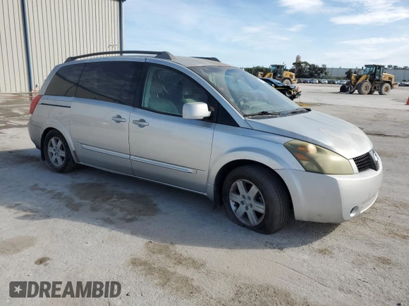 2004 Nissan Quest SE with VIN 5N1BV28U44N369591, listed as a Copart auction lot 86187734 with 250,755 mi miles and Salvage Title. Bid and sale history available at carsss.com. Image 4.