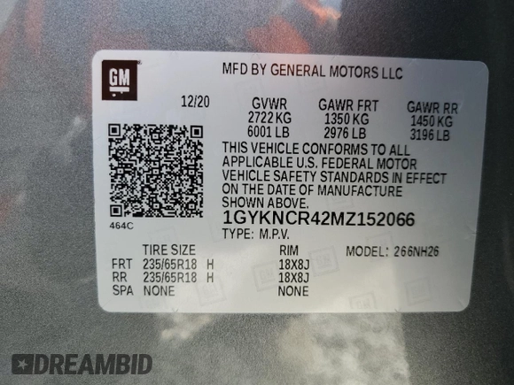 2021 Cadillac XT5 FWD Premium Luxury with VIN 1GYKNCR42MZ152066, listed as a Copart auction lot 44779085 with 11,529 mi miles and Salvage title. Bid and sale history available at DreamBid. Image 15.