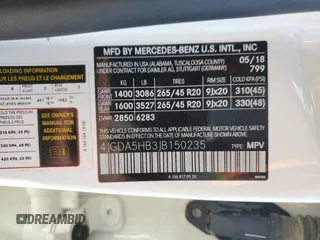 2018 Mercedes-Benz GLE 350 with VIN 4JGDA5HB3JB150235, listed as a Copart auction lot 57277985 with Not provided miles and Salvage title. Bid and sale history available at DreamBid. Image 13.