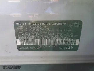 2022 Mitsubishi Outlander ES with VIN JA4J3TA82NZ063633, listed as a Copart auction lot 47738845 with 50,523 mi miles and Salvage Title. Bid and sale history available at carsss.com. Image 12.