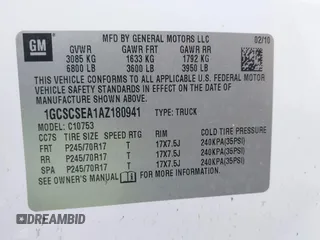 2010 Chevrolet Silverado 1500 LT with VIN 1GCSCSEA1AZ180941, listed as a IAAI auction lot 41885779 with 131,692 mi miles and . Bid and sale history available at DreamBid. Image 9.
