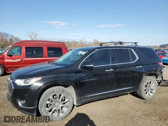 2018 Chevrolet Traverse Premier with VIN 1GNEVJKW5JJ152423, listed as a Copart auction lot 51202685 with 124,673 mi miles and Salvage Title. Bid and sale history available at DreamBid. Image 1.