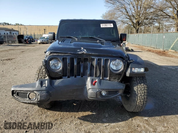 2020 Jeep Gladiator Rubicon z VIN 1C6JJTBG9LL184085, wystawiony jako Copart lot #51382115 z przebiegiem 83 375 mil mil oraz Szkoda całkowita • Salvage title. Historia ofert i sprzedaży dostępna na DreamBid. Obrazek 5.