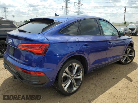 2022 Audi Q5 Sportback S line Premium Plus with VIN WA15AAFY2N2015563, listed as a Copart auction lot 61408015 with 43,561 mi miles and Salvage title. Bid and sale history available at DreamBid. Image 3.