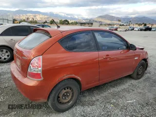 2008 Hyundai Accent GS with VIN KMHCM36C88U068079, listed as a Copart auction lot 47490165 with 196,818 mi miles and Salvage Title. Bid and sale history available at carsss.com. Image 3.