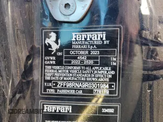2024 Ferrari Roma z VIN ZFF98RNA9R0301984, wystawiony jako Copart lot #54060024 z przebiegiem Nie podano mil oraz Szkody całkowita. Historia ofert i sprzedaży dostępna na DreamBid. Obrazek 13.