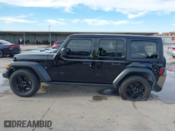 2021 Jeep Wrangler Unlimited Sport S with VIN 1C4HJXDN0MW817146, listed as a IAAI auction lot 41459993 with 20,367 mi miles and . Bid and sale history available at DreamBid. Image 14.