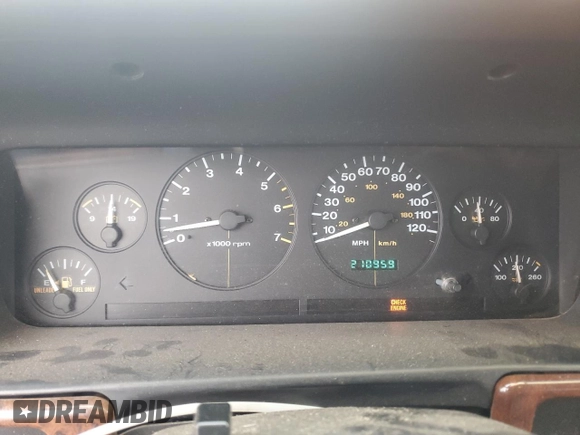 1998 Jeep Grand Cherokee Laredo with VIN 1J4GZ58S2WC281923, listed as a Copart auction lot 44010885 with 210,959 mi miles and Salvage Title. Bid and sale history available at carsss.com. Image 9.