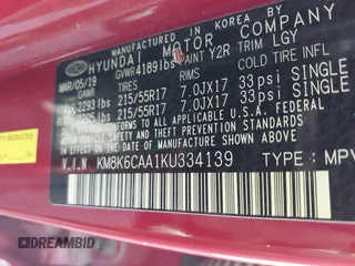 2019 Hyundai Kona SEL с VIN KM8K6CAA1KU334139, выставлен на аукционе IAAI как лот 42455236 с пробегом 104 743 миль миль и . История ставок и продаж доступна на DreamBid. Изображение 9.